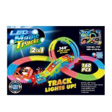 Детский Автотрек "Magic Track" A-Toys 7737 светящийся в темноте 160 деталей