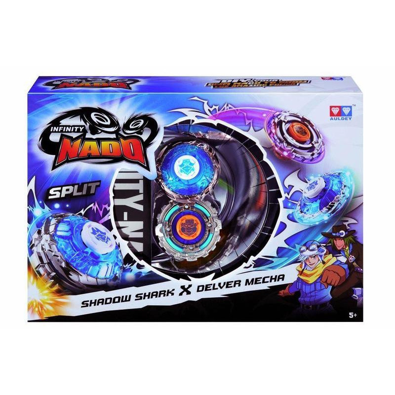 Дзиґа Auldey Infinity Nado Спліт Shadow Shark і Delver Mecha YW624602 з пристроєм запуску