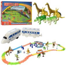 Железная дорога 8150-A, локомотив, вагон, животные, деревья