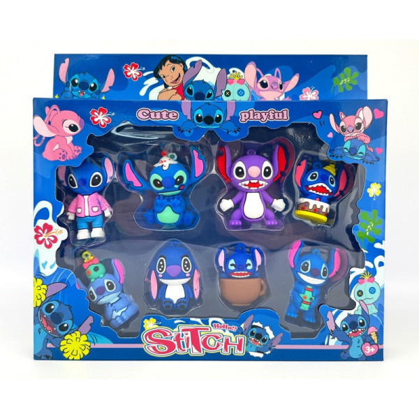 Набір колекційних фігурок "Ліло і Стіч" 9527-3A силікон, 8 шт (9527-3A)