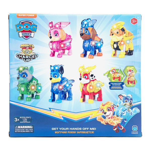 Ігровий набір Щенячий Патруль PH038, 6 фігурок які світяться та нагрудний значок (PH038)
