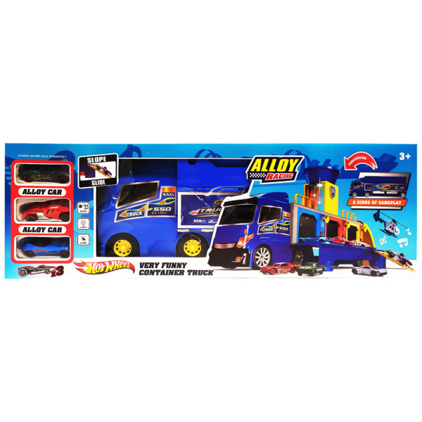 Іграшкова Вантажівка-паркінг "Гонка" HW-118, 3 машинки (HW-118)