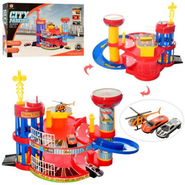 Дитячий ігровий гараж 0908-37B з машинками і гелікоптером