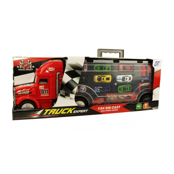 Дитячий ігровий набір Трейлер з машинками 80989-2 трейлер-чемоданчик