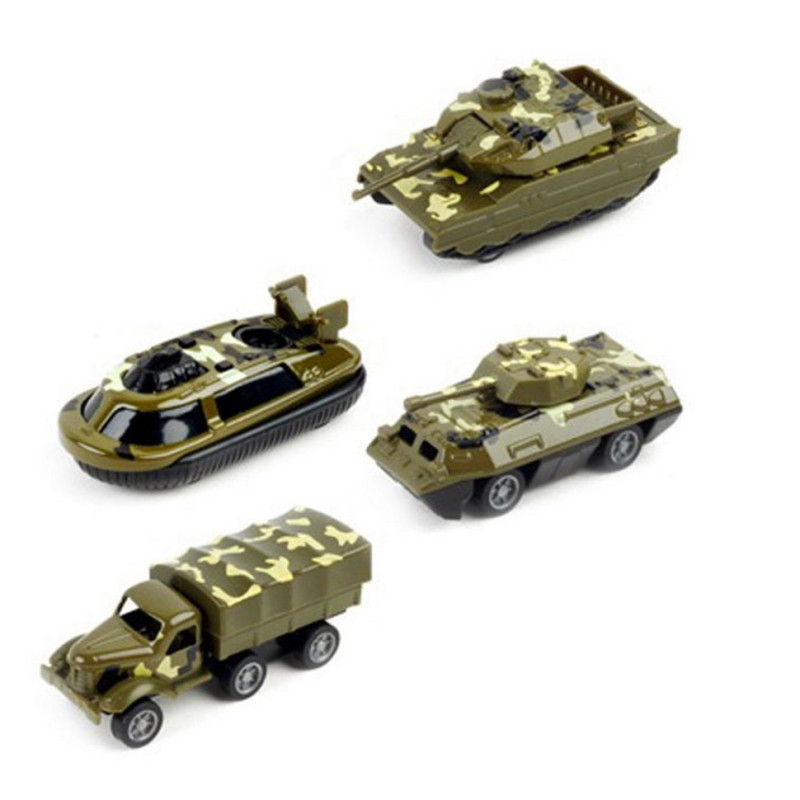 Набор военных машинок 1:64 3313-44 металл-пластик, 4 шт