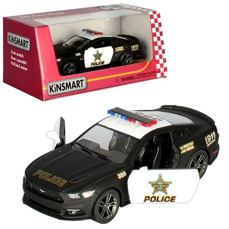 Машинка металева інерційна Ford Mustang GT Police Kinsmart KT5386WP 1:38