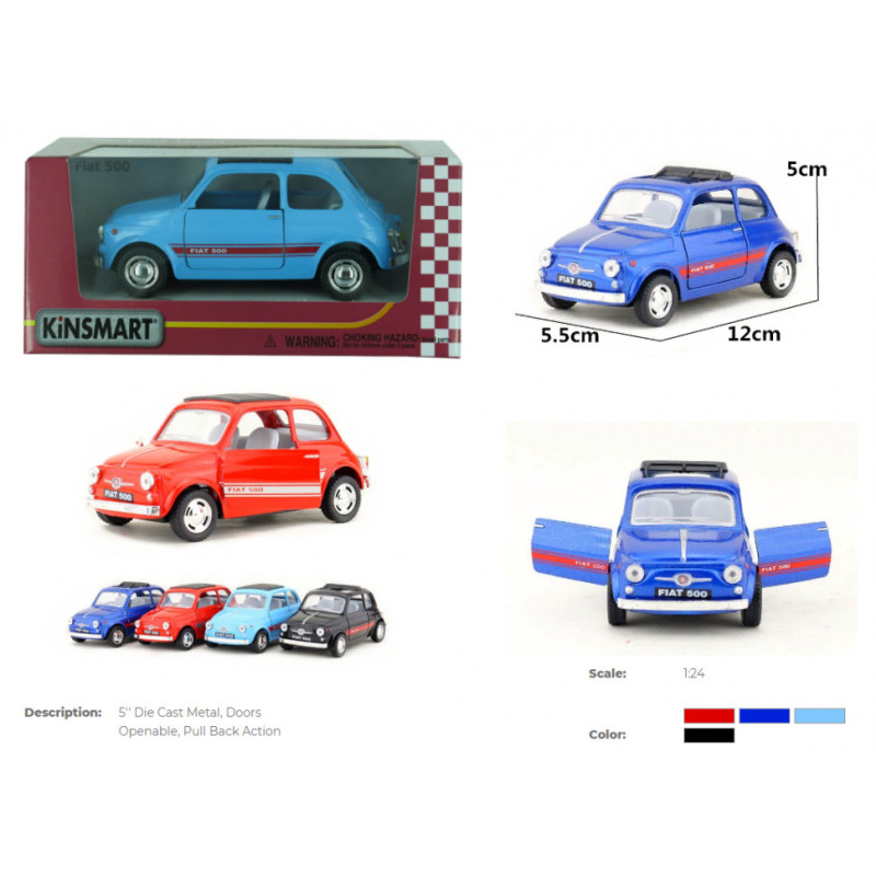 Колекційна іграшкова модель FIAT 500 KT5004W інерційна