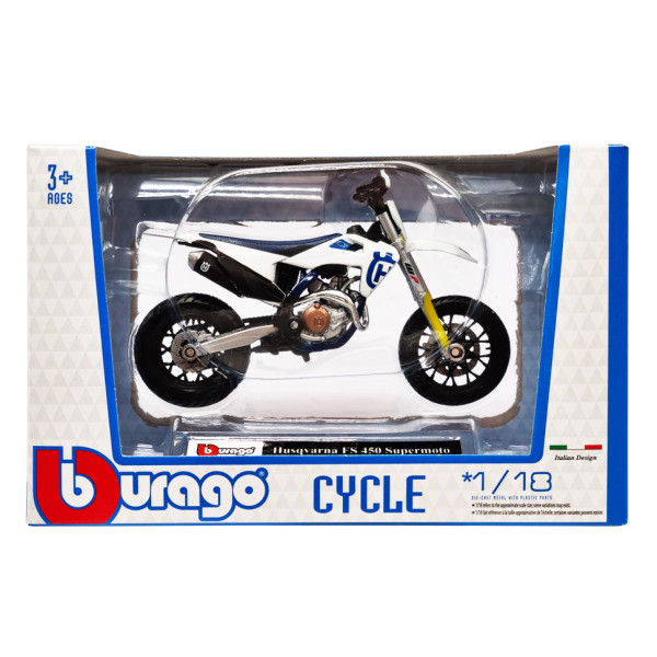 Дитяча модель Мотоцикла "Husqvarna FS450 Supermoto" Bburago 18-51030-9 масштаб 1:18 (18-51030-9)