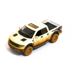 Дитяча модель машинки пікап Ford F-150 SVT Raptor-Supercrew Muddy Kinsmart KT5365WY інерційна, 1:46  White (KT5365WY(White))