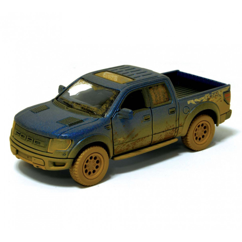 Дитяча модель машинки пікап Ford F-150 SVT Raptor-Supercrew Muddy Kinsmart KT5365WY інерційна, 1:46