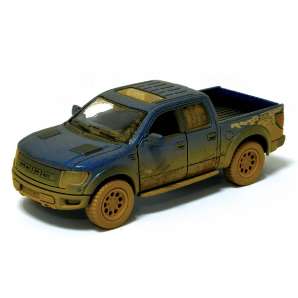 Дитяча модель машинки пікап Ford F-150 SVT Raptor-Supercrew Muddy Kinsmart KT5365WY інерційна, 1:46  Blue (KT5365WY(Blue))