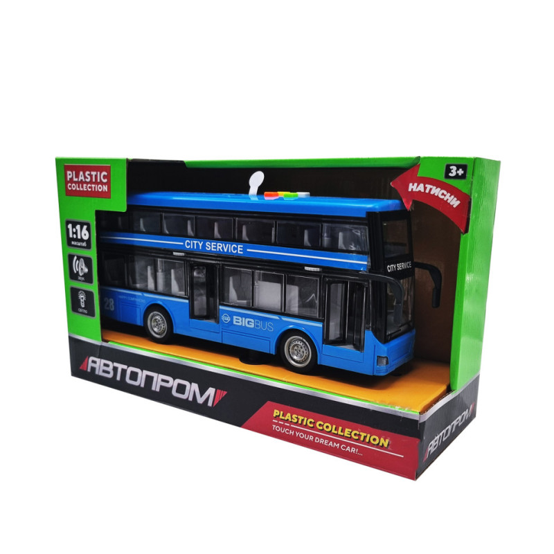 Игровая модель Автобус двухэтажный 7953AB со светом и звуком