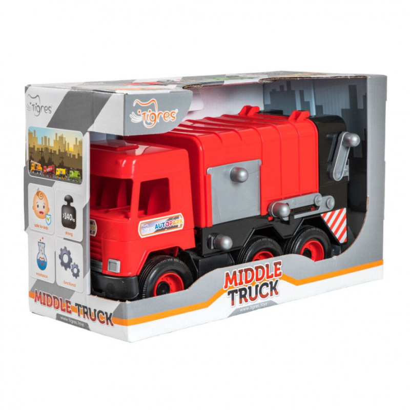 Игрушечный мусоровоз "Middle truck" 39488 с контейнером
