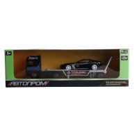 Игрушечный трейлер + машинка 7413 "АВТОПРОМ" инерционный