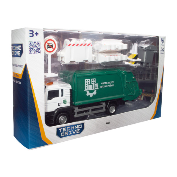 Ігровий набір "Сміттєвоз Мan" 250431U з аксесуарами, масштаб 1:64 (250431U)
