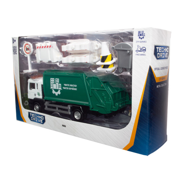 Ігровий набір "Сміттєвоз Мan" 250431U з аксесуарами, масштаб 1:64 (250431U)