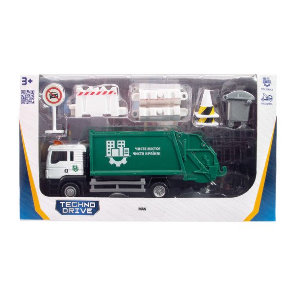 Ігровий набір "Сміттєвоз Мan" 250431U з аксесуарами, масштаб 1:64 (250431U)