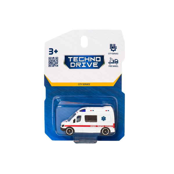 Автомодель дитяча Швидка допомога TechnoDrive 250421CG-3 масштаб 1:64 (250421CG-3)