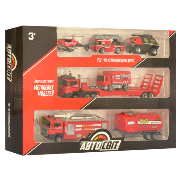 Ігровий набір пожежних машинок AS-1980 металеві