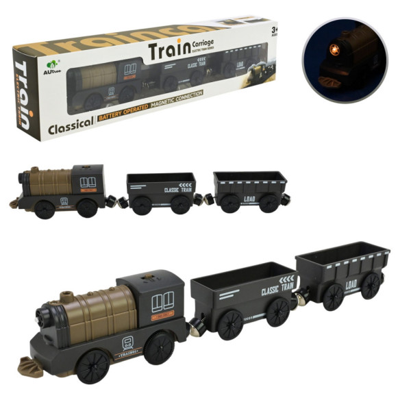 Дитячий ігровий потяг AUtree AU8880, 2 магнітні вагони, на батарейках (AU8880)