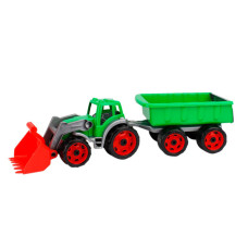 Іграшковий трактор з ковшем і причепом 3688TXK, 2 кольори  Зелений (3688TXK(Green))