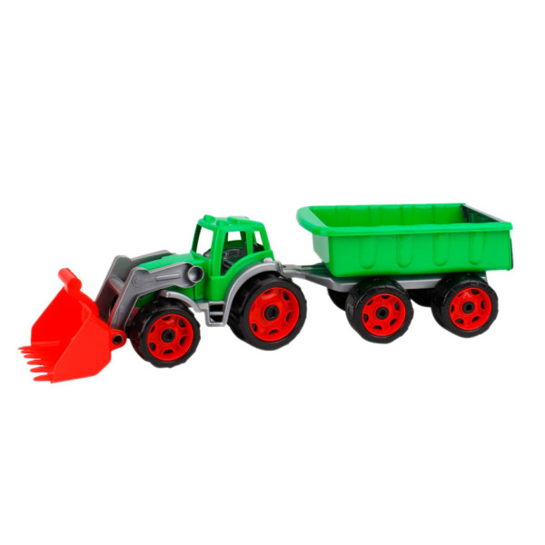 Іграшковий трактор з ковшем і причепом 3688TXK, 2 кольори  Зелений (3688TXK(Green))