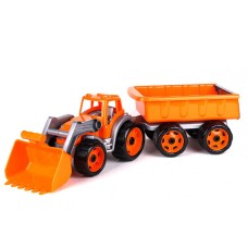 Іграшковий трактор з ковшем і причепом 3688TXK, 2 кольори