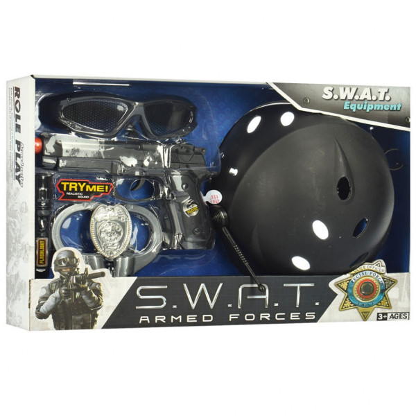 Ігровий набір поліцейського 33650-33770 каска, окуляри, наручники, граната