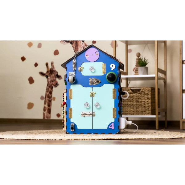 Развивающая игрушка Бизикуб "Дом" TG200222 голубой, 55х30х30 см(TG200222)