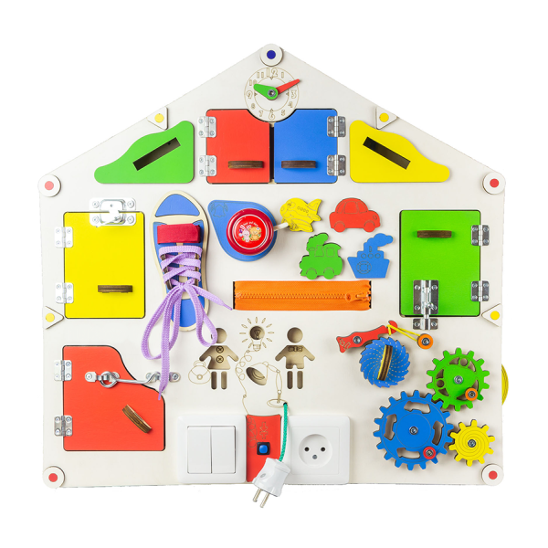 Детская развивающая доска дом D004  с подсветкой