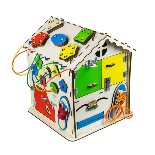 Домик развивающий. Бизиборд  B006, 30х30х40