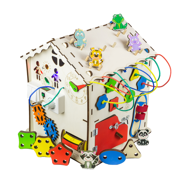 Домик развивающий. Бизиборд  B008 с подсветкой