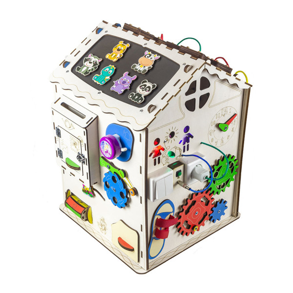 Дом большой развивающий. Бизиборд B009 с подсветкой