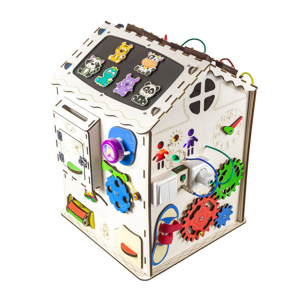 Дом большой развивающий. Бизиборд B009 с подсветкой