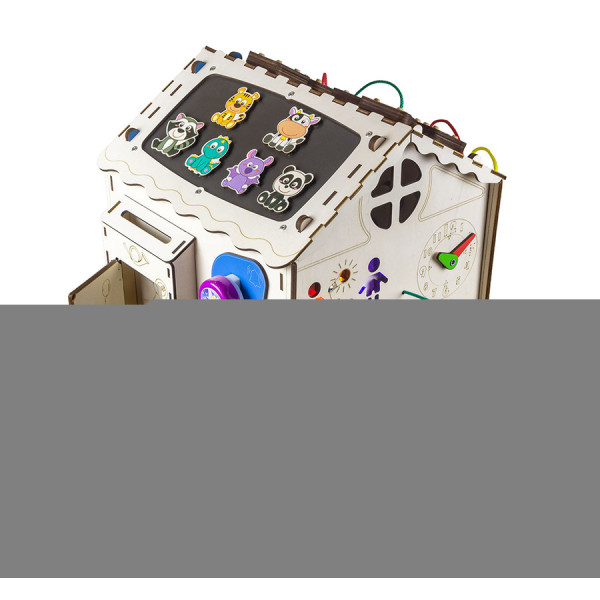 Дом большой развивающий. Бизиборд B009 с подсветкой