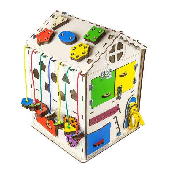Дом большой развивающий. Бизиборд B009 с подсветкой
