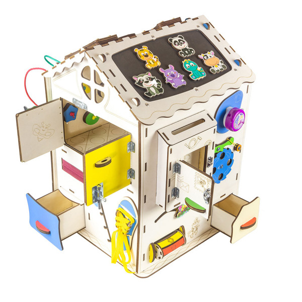 Дом большой развивающий. Бизиборд B009 с подсветкой
