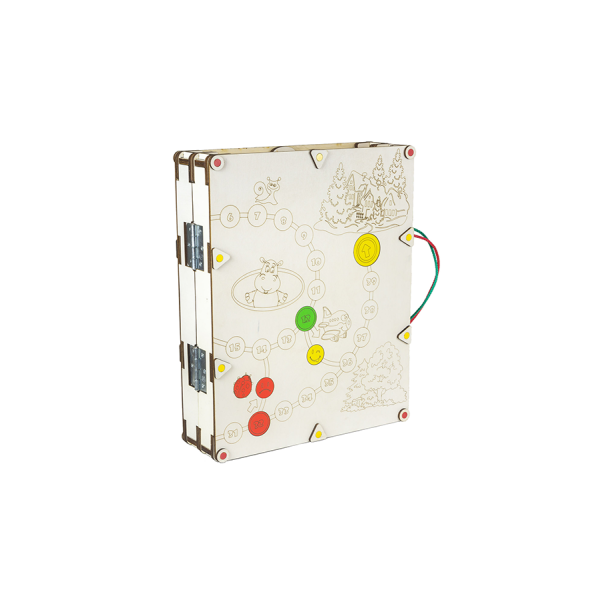 Детская развивающая доска складная. Бизиборд D001 с подсветкой