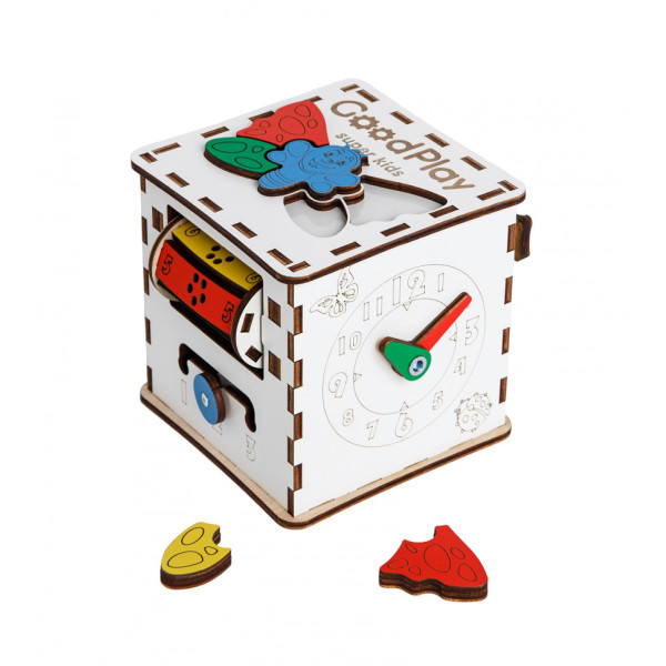 Детский развивающий куб Бизиборд K001, 12x12x12