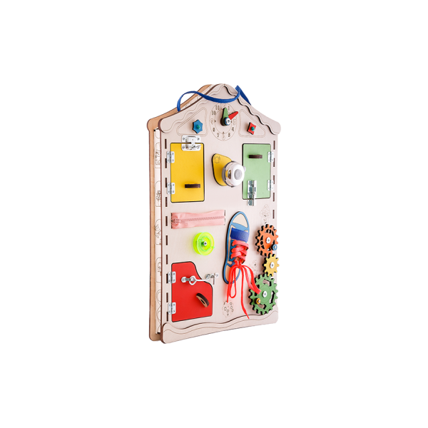 Дитяча дошка будиночок розвиваюча. Бізіборд D008, 38х56х6 (D008)