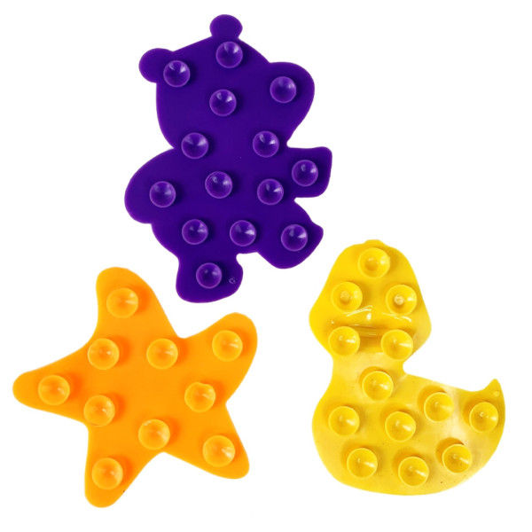 Набір килимків для купання "Каченя, зірка, бегемот" MGZ-0902-1 на присосках (MGZ-0902-1)