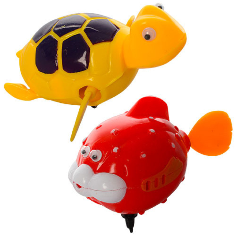 Водоплавающая игрушка для ванной "Морские животные" 2227B заводная