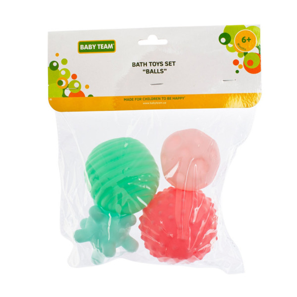 Дитячий набір іграшок для ванної "М'ячики" 9024 у наборі 4 штуки (9024)