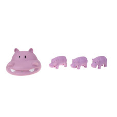 Пищалка Гумова тварина B-331 4 шт в сітці  Бегемот (B-331(Violet))