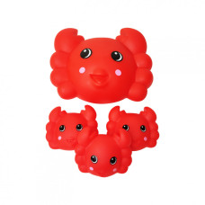 Пищалка Гумова тварина B-331 4 шт в сітці  Краб (B-331(Red))