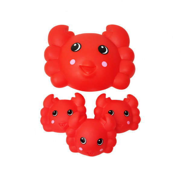 Пищалка Гумова тварина B-331 4 шт в сітці  Краб (B-331(Red))