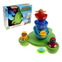Игрушка для ванной  кораблик и пирамидка 40115 с лейками