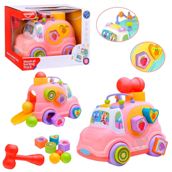 Детская развивающая игрушка "Машинка-сортер" HE0548 музыка, свет, 24 см(HE0548)