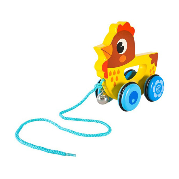 Дитяча дерев’яна каталочка "Курча" C15030-4 на мотузці (C15030-4)