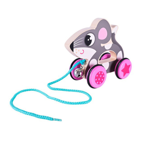 Дитяча дерев’яна каталочка "Мишеня" C15030-3 на мотузці (C15030-3)